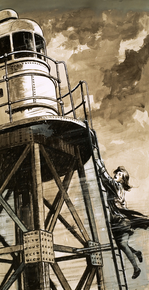 Ethel Langton, the heroine of St Helen's Lighthouse (gouache on paper)