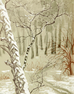 Winter Landscape, 1974 (gouache, watercolour on paper)
