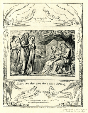 The Book of Job42:11 illustrated by william Blake