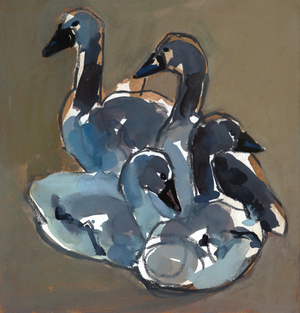 The Children of Lir, 2022 (mixed media on paper)