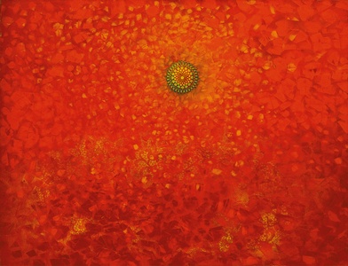 Here the Cardinals are Dying; Ci meurent les cardinaux, 1962 (oil on canvas)