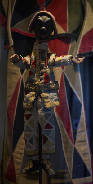 Nohant. The castle of George Sand (Le château de George Sand). Interior. The theatre dolls.