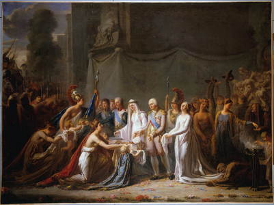 Allegory of Louis XVIII's entry into Paris on 3 May 1814 (oil on canvas)
