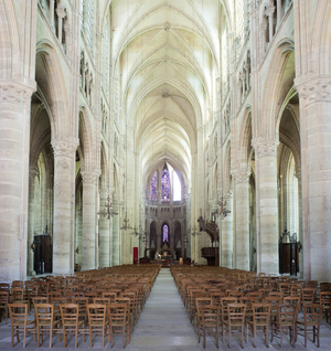 View of the nave, Soissons Cathedral, Nord-Pas-de-Calais-Picardie, Aisne, France (photo)