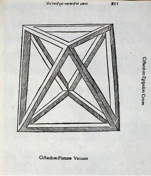 Octocedron planum vacuum, illustration from 'Divina Proportione' by Luca Pacioli (c.1445-1517), originally pub. Venice, 1509 (litho)