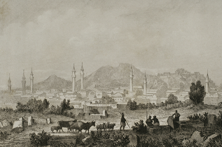 Panoramic view of Angora (actual Ankara), 1838 (Engraving)