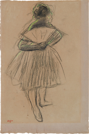 Fan Dancer (charcoal and pastel on paper)