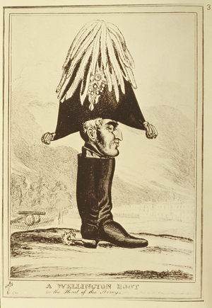 A Wellington Boot, or The Head of the Army, 1827 (engraving)
