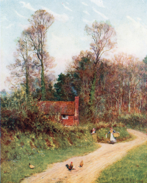 A Witley Lane (colour litho)