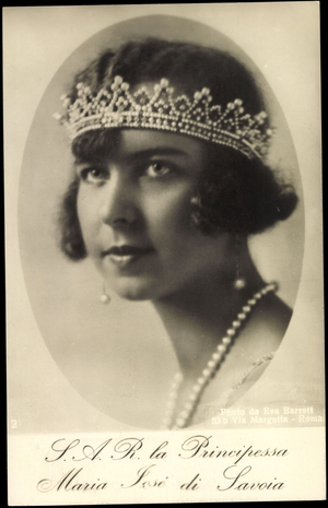 Ak S.A.R. la Principessa Maria José, di Savoia, von Italien  (b/w photo)