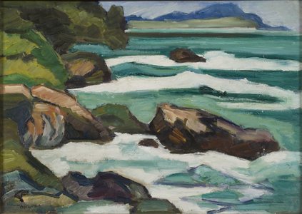 The Mediterranean Breaker (oil on paper mounted on board)
