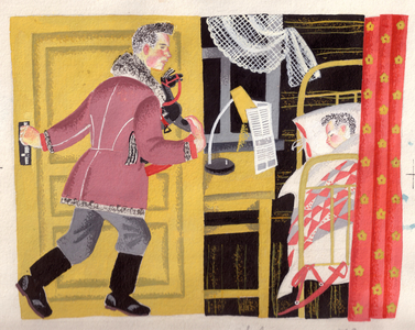 Illustration from 'The Little Horse' by Leib Kvitko, 1933 (gouache on paper)