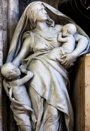 Tomb of Cardinal Donnet, detail, statue of Charity, 1888 (Marble)