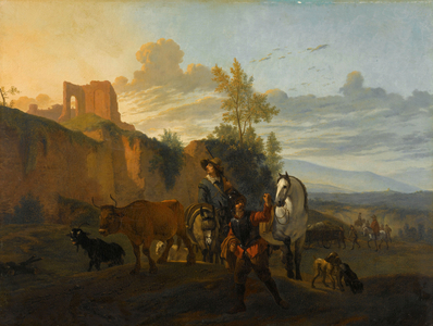 Italian Landscape with Soldiers, 1652-1700 (oil on canvas)