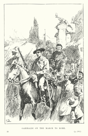 Garibaldi on the March to Rome (litho)