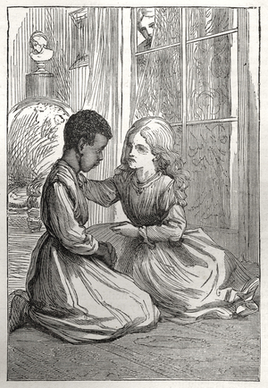 Topsy and Eva from Harriet Beecher Stowe 's Uncle Tom's Cabin (print)