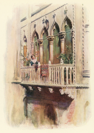 Balcony Palazzo Bragadin (colour litho)