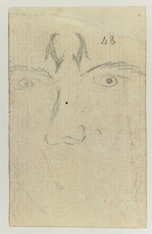 Sketch of a human face.