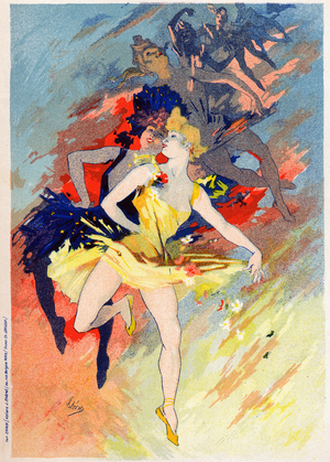 Art. Entertainment. The dance. Allegory by Jules Cheret, France, c.1890 (poster)