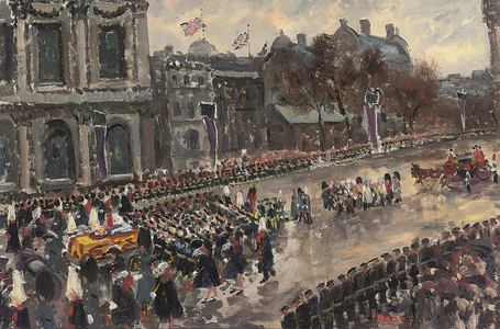 Funeral Procession (oil on canvas)