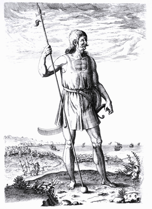 Pict Man, Scotland, Wood Engraving, 1588