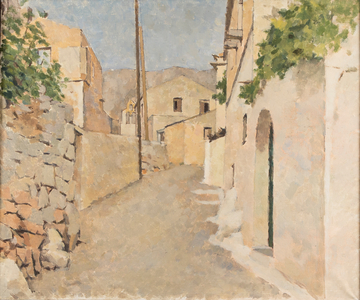 Street in Areopolis, 1978 (oil on canvas)