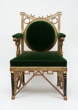 Fauteuil, c.1785-90 (softwood with gilding & green velvet)