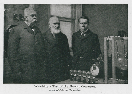 Watching a Test of the Hewitt Converter (b/w photo)