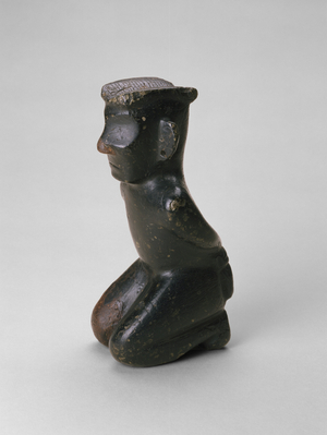 Kneeling figure, China, probably Sichuan province, late 2nd millennium B.C. (chlorite)