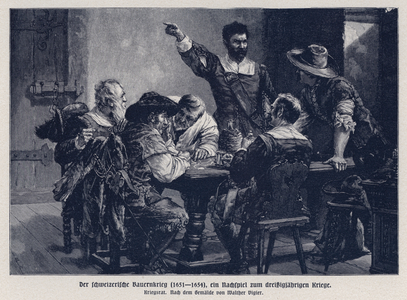 Council of War during the Swiss Peasant War, 1651-1654 (litho)