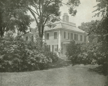 The Home of the Poet Longfellow, Cambridge, Mass (b/w photo)