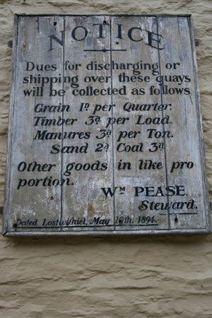 Canal Tariff sign in Cornwall.