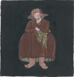 Costume design for Rimsky-Korsakov's opera 'The Tale of Tsar Saltan', 1919 (gouache, india ink & gold on black paper)