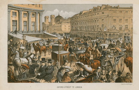 Oxford Street, London (colour litho)