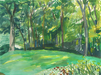 Garden and wetland, 2018 (watercolour on paper)