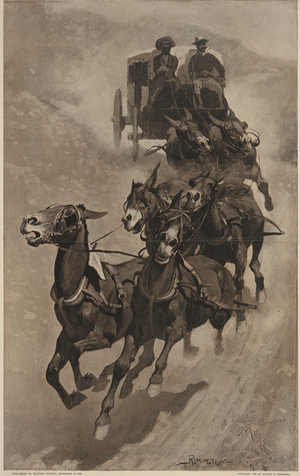 An Army Mail Ambulance,1890 (colour litho)