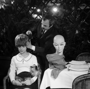 The Young Comedian Francoise DelDick Wig Headdress By Jacques Dessanges At The Launch Of Her First Collection Hair Color On January 22, 1966 Neg: C28072 (b/w photo)