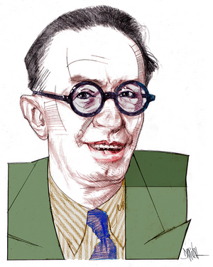 Jean Giraudoux, 2021 (digital coloured pencil drawing)