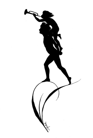 Illustration for Gottliche Jugen by K W Diefenbach (lithograph)