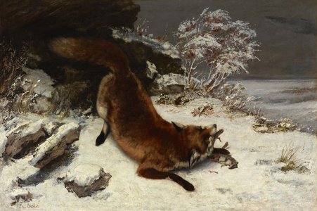 Fox in the Snow, 1860 (oil on canvas)