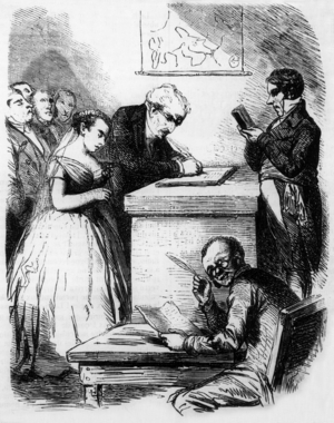 Illustration of novel La Cousine Bette by Honore de Balzac (1847), engraving