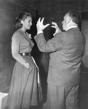 On The Set, Alfred Hitchcock Directs Kim Novak, Vertigo 1958 Directed By Alfred Hitchcock