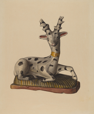 Chalkware Deer, c.1938 (watercolour)
