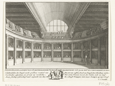The  Theatre of Jacob van Campen seen from the stage, 1658 (engraving)