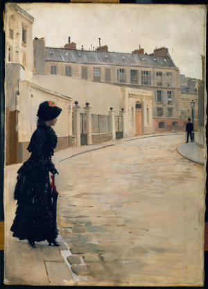 L'attente. Rue de Chateaubriand, Paris (painting on canvas)