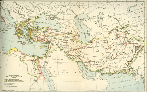 Map showing the empire of Alexander the Great