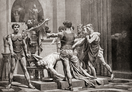 After the expulsion of the Tarquins some young Roman patricians plotted the restoration of the exiled kings, from Hutchinson's History of the Nations, pub.1915