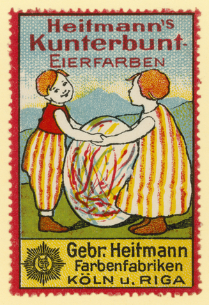 Heitmann's multicoloured egg paints (colour litho)