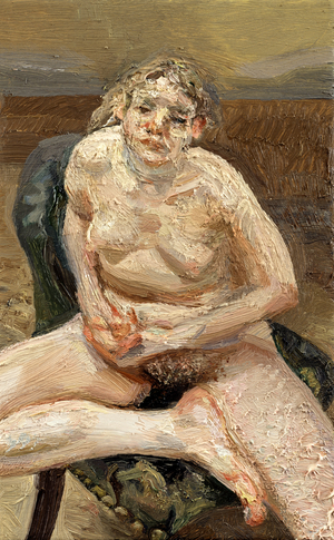 Resting on the Green Chair, 2000 (oil on canvas)