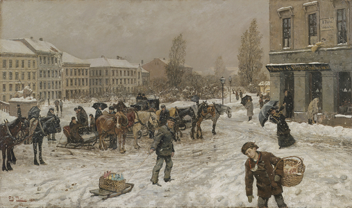 Stortingsplass, 1881 (oil on canvas) 